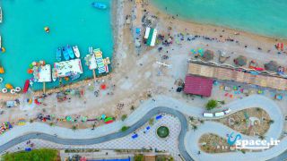 نمای هوایی از دهکده گردشگری دریایی پازارلند شیرینو - بندر کنگان